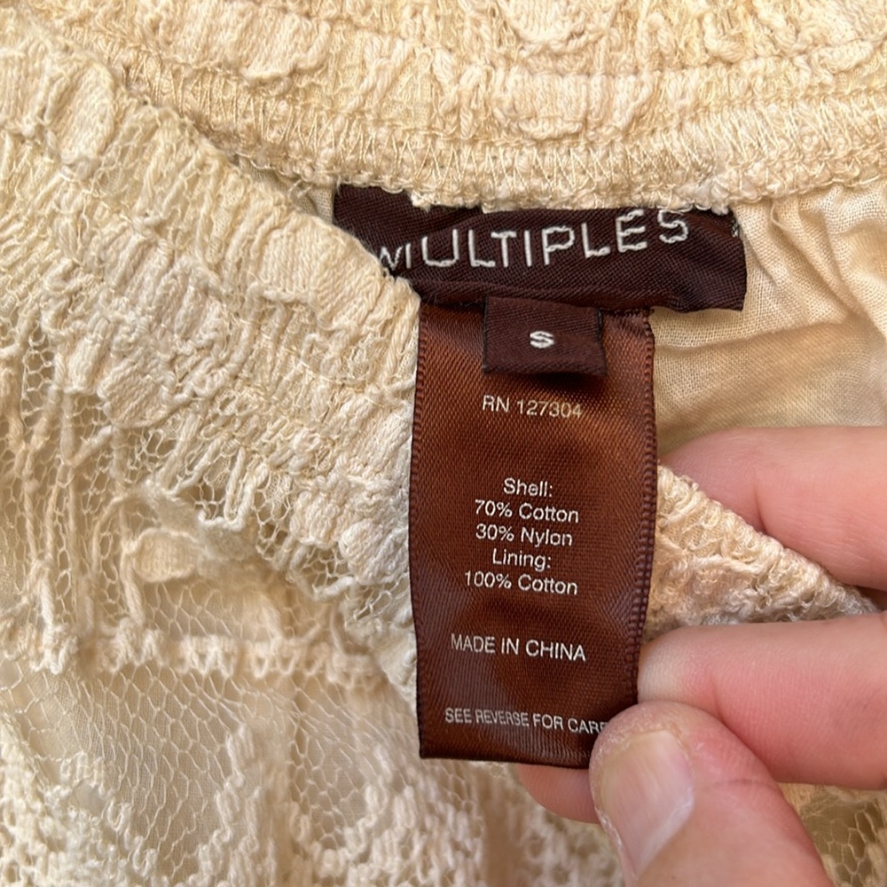Multiples Cream Lace Tiered Maxi Skirt - Picture 7 of 11